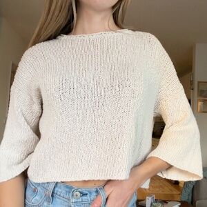 Fab'rik Women's large Off-white cream sweater cropped